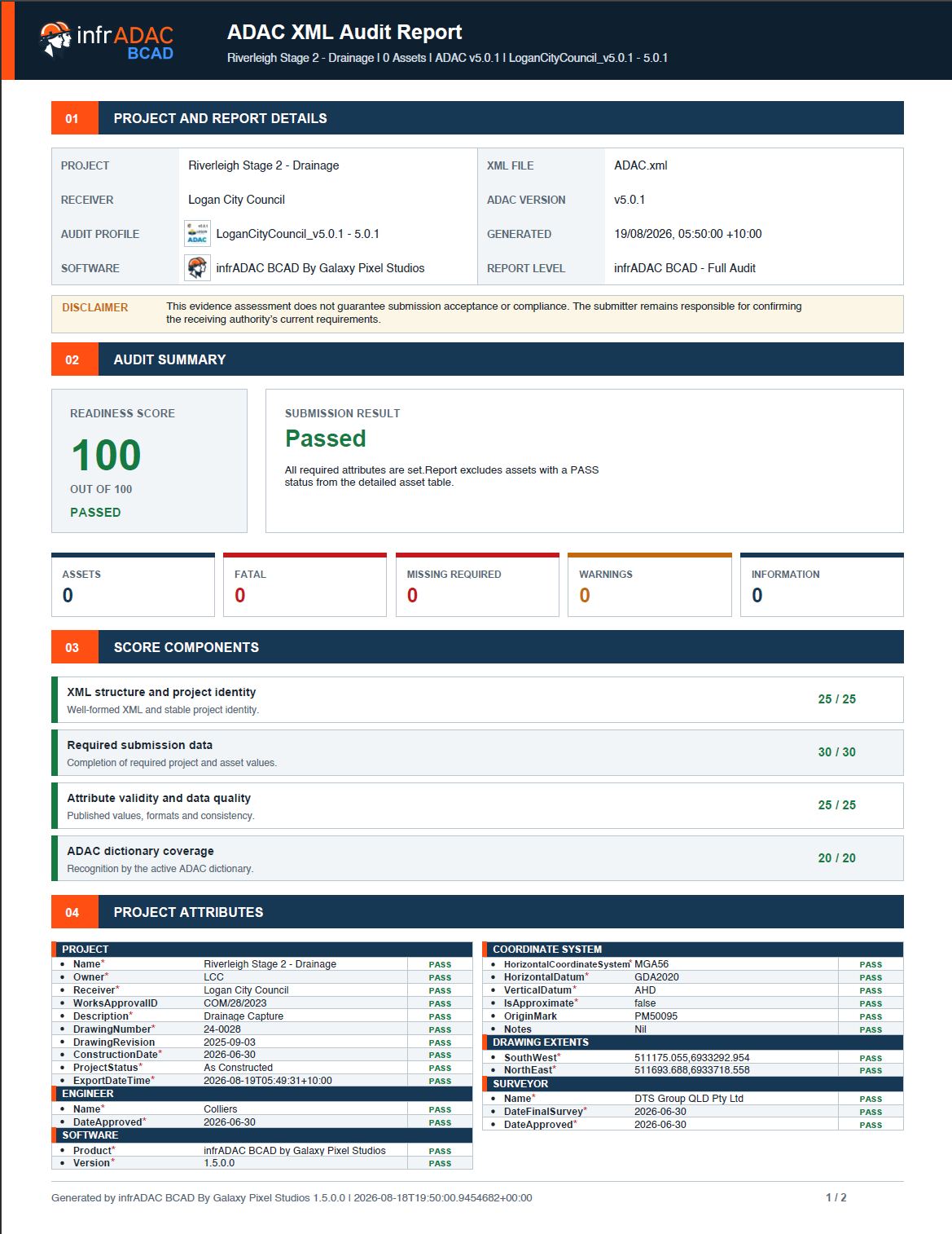 Refreshed infrADAC PDF audit report