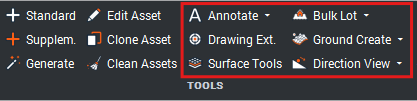 Illustration of the updated infrADAC ribbon with Surface Tools controls