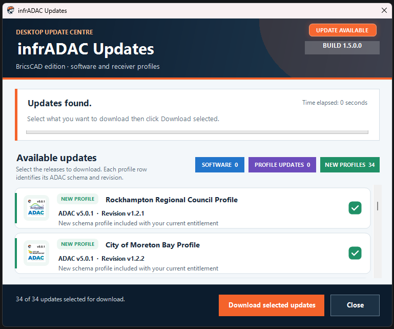 infrADAC update window